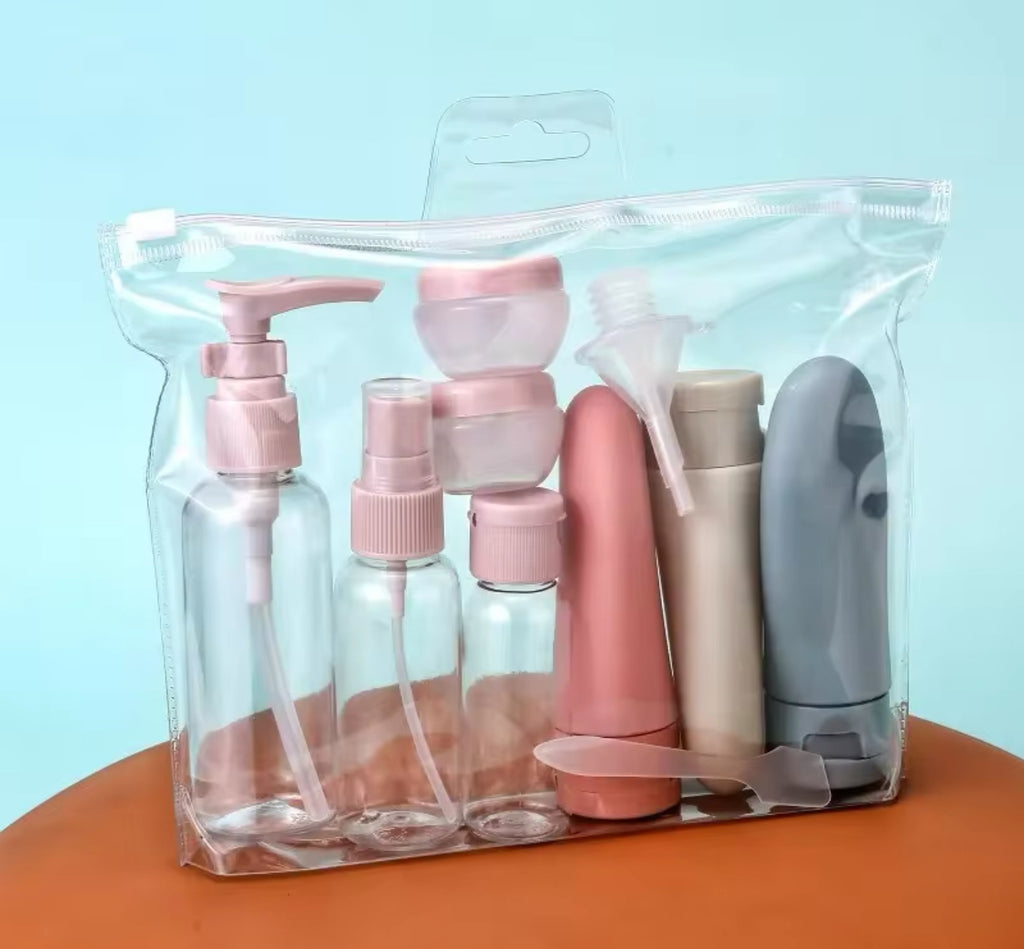 Juego de Botellas Rellenables para Viaje – 11 Piezas (Apto para Equipaje de Mano)