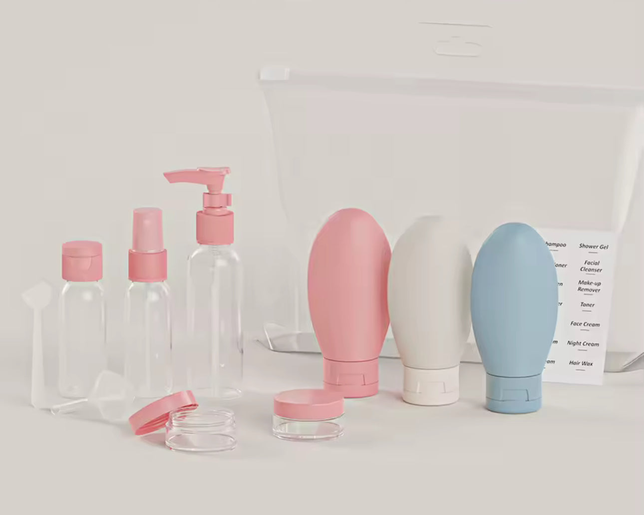 Juego de Botellas Rellenables para Viaje – 11 Piezas (Apto para Equipaje de Mano)